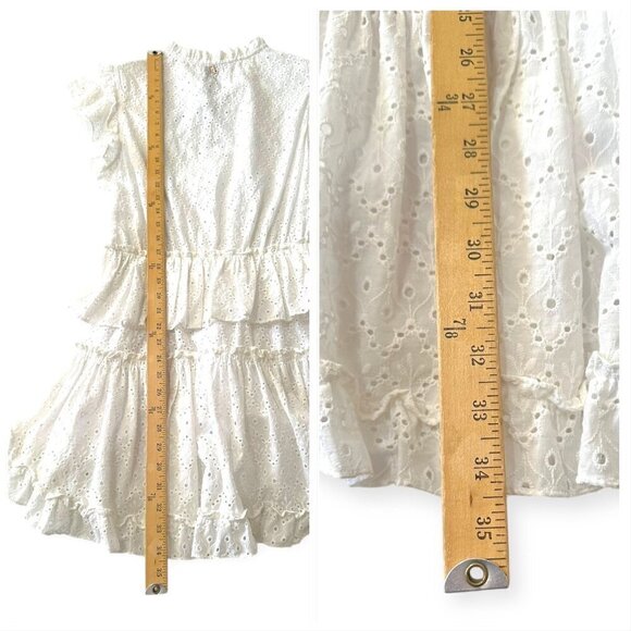 MISA LOS ANGELES Iliana Tiered Eyelet Mini Dress , Size L, White, New with tag - Picture 16 of 16